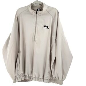 Footjoy Golf 1/4 Zip Windbreaker Jacket Men's XL Beige Long Sleeve Preppy Active